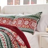image:imageGreenland Home Fair Isle Reversible Holiday Quilt Set 3Piece FullQueen  SnowRed