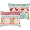 image:imageGreenland Home Fair Isle Reversible Holiday Quilt Set 3Piece FullQueen  SnowSnow