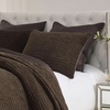 image:imageGreenland Home Fashions Finely Stitched Velvet Quilt Set 2Piece Twin Crush KhakiCrush Chocolate