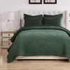 image:imageGreenland Home Fashions Finely Stitched Velvet Quilt Set 2Piece Twin Crush KhakiCrush Forest