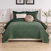 image:imageGreenland Home Fashions Finely Stitched Velvet Quilt Set 2Piece Twin Crush KhakiCrush Forest
