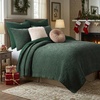image:imageGreenland Home Fashions Finely Stitched Velvet Quilt Set 2Piece Twin Crush KhakiCrush Forest