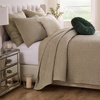 image:imageGreenland Home Fashions Finely Stitched Velvet Quilt Set 2Piece Twin Crush KhakiCrush Khaki