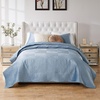 image:imageGreenland Home Fashions Finely Stitched Velvet Quilt Set 2Piece Twin Crush KhakiRiviera Blue