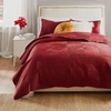 image:imageGreenland Home Fashions Finely Stitched Velvet Quilt Set 2Piece Twin Crush KhakiRiviera Red