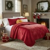 image:imageGreenland Home Fashions Finely Stitched Velvet Quilt Set 2Piece Twin Crush KhakiRiviera Red