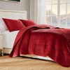 image:imageGreenland Home Fashions Finely Stitched Velvet Quilt Set 2Piece Twin Crush KhakiRiviera Red