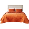 image:imageGreenland Home Fashions Finely Stitched Velvet Quilt Set 2Piece Twin Crush KhakiRiviera Spice