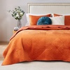 image:imageGreenland Home Fashions Finely Stitched Velvet Quilt Set 2Piece Twin Crush KhakiRiviera Spice