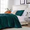 image:imageGreenland Home Fashions Finely Stitched Velvet Quilt Set 2Piece Twin Crush KhakiRiviera Teal