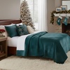 image:imageGreenland Home Fashions Finely Stitched Velvet Quilt Set 2Piece Twin Crush KhakiRiviera Teal