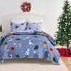 image:imageGreenland Home Fashions Winter Whiskers Dogs amp Cats Reversible Pet Lovers Quilt Set 3Piece FullQueenBlue