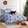 image:imageGreenland Home Fashions Winter Whiskers Dogs amp Cats Reversible Pet Lovers Quilt Set 3Piece FullQueenBlue