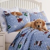 image:imageGreenland Home Fashions Winter Whiskers Dogs amp Cats Reversible Pet Lovers Quilt Set 3Piece FullQueenBlue