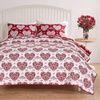 image:imageGreenland Home Novelty Holiday Reversible Matelass Coverlet Set 3Piece FullQueen SnowflakesLovebirds