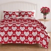 image:imageGreenland Home Novelty Holiday Reversible Matelass Coverlet Set 3Piece FullQueen SnowflakesLovebirds