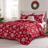 image:imageGreenland Home Novelty Holiday Reversible Matelass Coverlet Set 3Piece FullQueen SnowflakesSnowflakes
