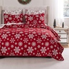 image:imageGreenland Home Novelty Holiday Reversible Matelass Coverlet Set 3Piece FullQueen SnowflakesSnowflakes