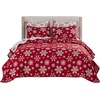 image:imageGreenland Home Novelty Holiday Reversible Matelass Coverlet Set 3Piece FullQueen SnowflakesSnowflakes