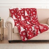 image:imageGreenland Home Novelty Holiday Reversible Matelass Throw Blanket 50 x 60 inches SnowflakesPeppermint Party