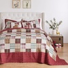 image:imageGreenland Home Oxford 100 Cotton Quilt Set 3Piece FullQueen RedRed