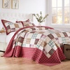 image:imageGreenland Home Oxford 100 Cotton Quilt Set 3Piece FullQueen RedRed