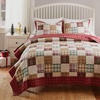 image:imageGreenland Home Oxford 100 Cotton Quilt Set 3Piece FullQueen RedRed