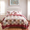 image:imageGreenland Home Oxford 100 Cotton Quilt Set 3Piece FullQueen RedRed