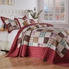 image:imageGreenland Home Oxford 100 Cotton Quilt Set 3Piece FullQueen RedRed