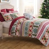 image:imageGreenland Home Fair Isle Reversible Holiday Quilt Set 3Piece FullQueen  SnowSnow