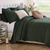 image:imageGreenland Home Fashions Finely Stitched Velvet Quilt Set 2Piece Twin Crush KhakiCrush Forest