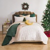 image:imageGreenland Home Novelty Holiday Reversible Matelass Coverlet Set 3Piece FullQueen SnowflakesReindeer Games