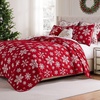 image:imageGreenland Home Novelty Holiday Reversible Matelass Coverlet Set 3Piece FullQueen SnowflakesSnowflakes