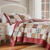 image:imageGreenland Home Oxford 100 Cotton Quilt Set 3Piece FullQueen RedRed
