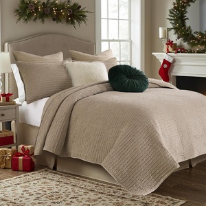 image:imageGreenland Home Fashions Finely Stitched Velvet Quilt Set 2Piece Twin Crush KhakiCrush Khaki