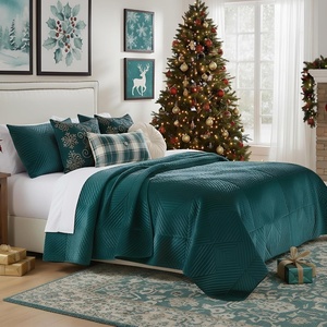 image:imageGreenland Home Fashions Finely Stitched Velvet Quilt Set 2Piece Twin Crush KhakiRiviera Teal