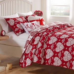 image:imageGreenland Home Novelty Holiday Reversible Matelass Coverlet Set 3Piece FullQueen SnowflakesLovebirds
