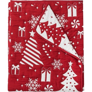image:imageGreenland Home Novelty Holiday Reversible Matelass Throw Blanket 50 x 60 inches SnowflakesPeppermint Party